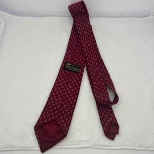 Gino Resilli Pure Silk Burgundy Micro Diamond Pattern Italian Neckwear Men Tie